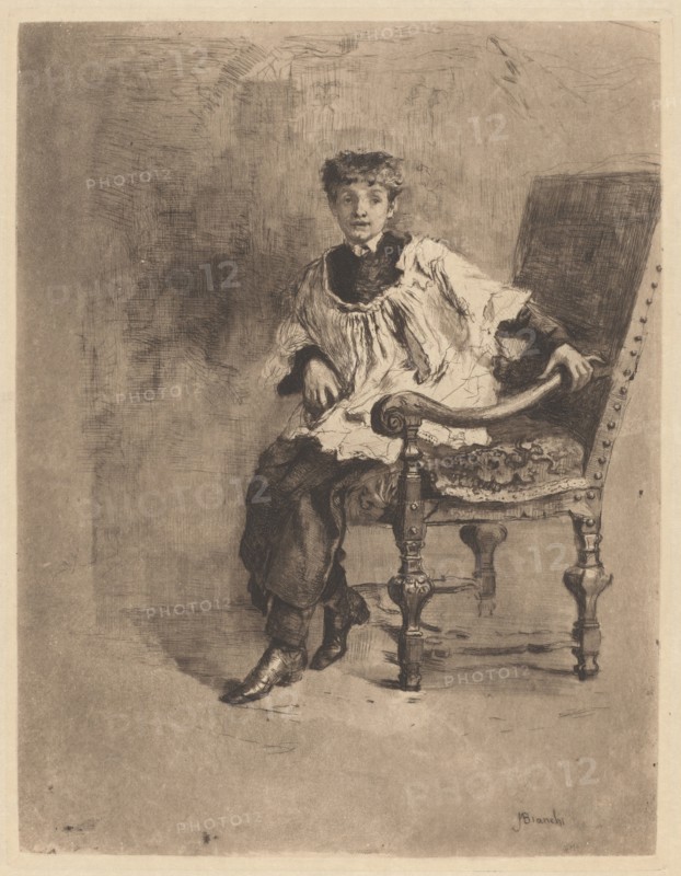Seated Acolyte, c. 1872. Creator: Mose, Bianchi.