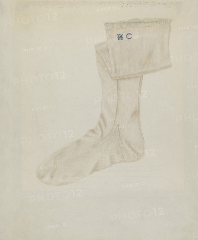 Shaker Woman's Stocking, c. 1936. Creator: Betty Fuerst.