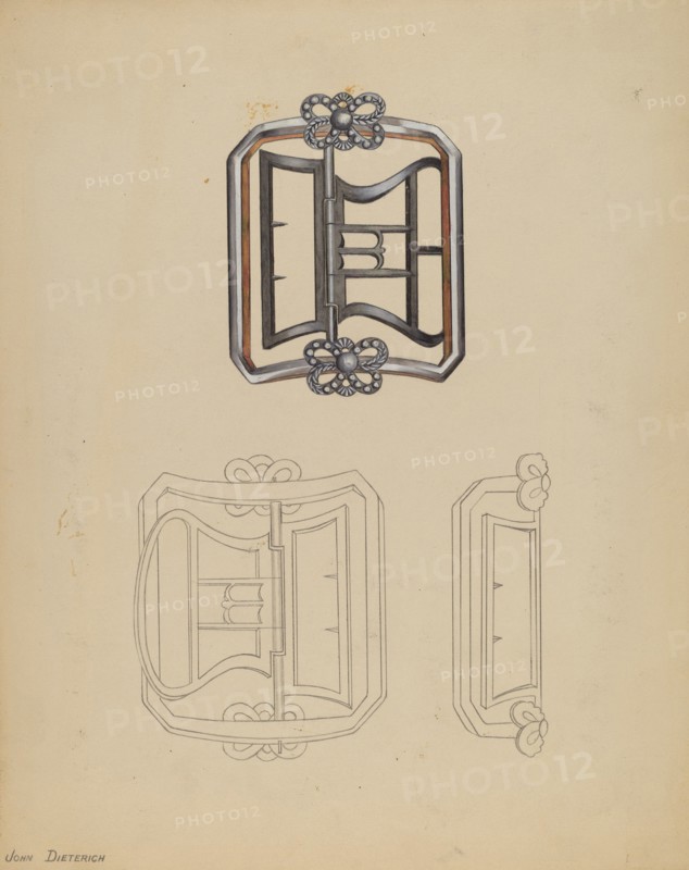 Shoe Buckles, 1935/1942. Creator: John Dieterich.