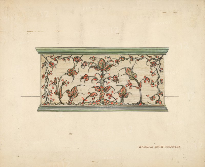 Small Decorated Box (front view), c. 1937. Creator: Isabella Ruth Doerfler.