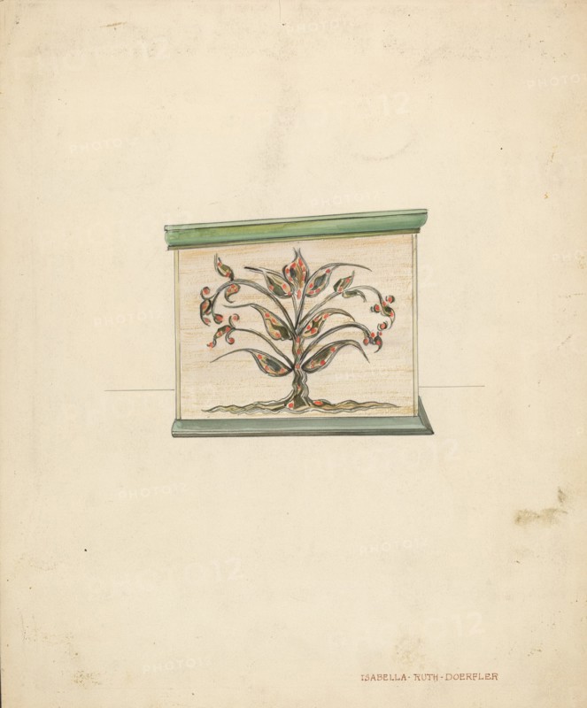 Small Decorated Box (side), c. 1937. Creator: Isabella Ruth Doerfler.