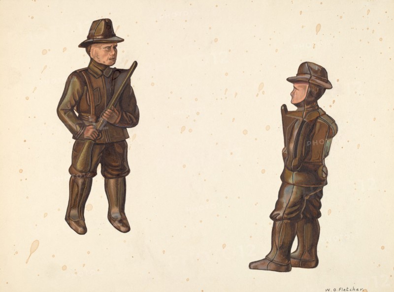 Soldier in Khaki Coin Bank, c. 1938. Creator: William O. Fletcher.