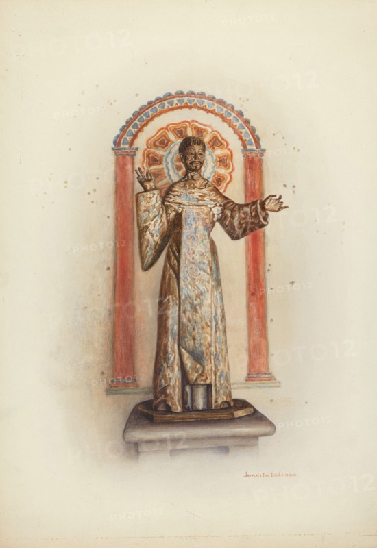 Statue of Santo (probably St. Dominic), 1941. Creator: Juanita Donahoo.