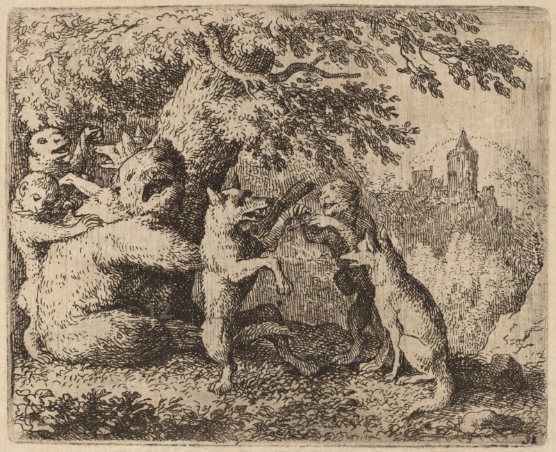 The Bear and the Wolf are Persecuted, probably c. 1645/1656. Creator: Allart van Everdingen.