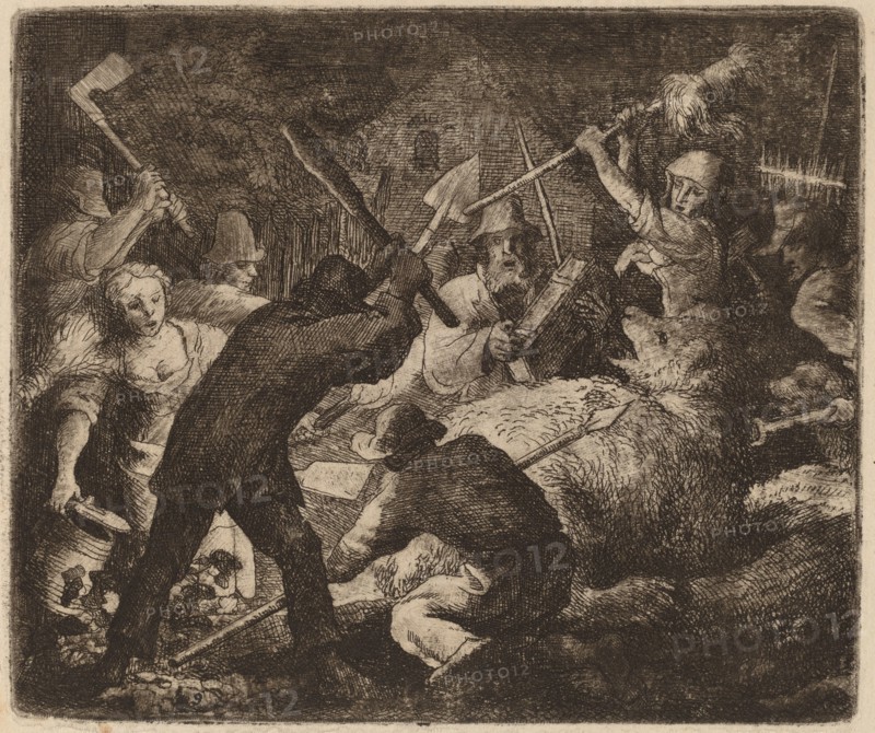 The Bear Assaulted by the Peasants, probably c. 1645/1656. Creator: Allart van Everdingen.