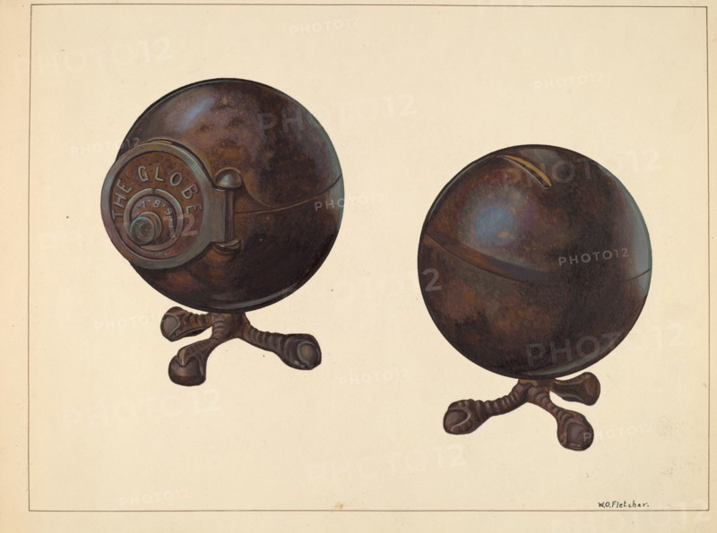The Globe Coin Bank, c. 1938. Creator: William O. Fletcher.