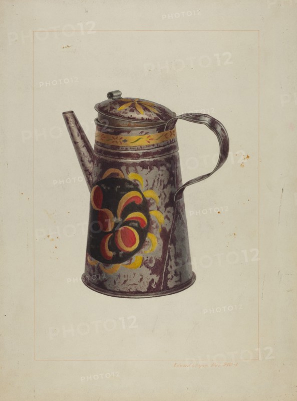Toleware Coffee Pot, c. 1938. Creator: Edward L Loper.