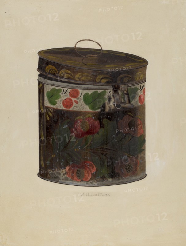 Toleware Tin Cannister, c. 1937. Creator: William Frank.