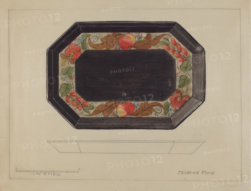 Toleware Tray, 1935/1942. Creator: Mildred Ford.