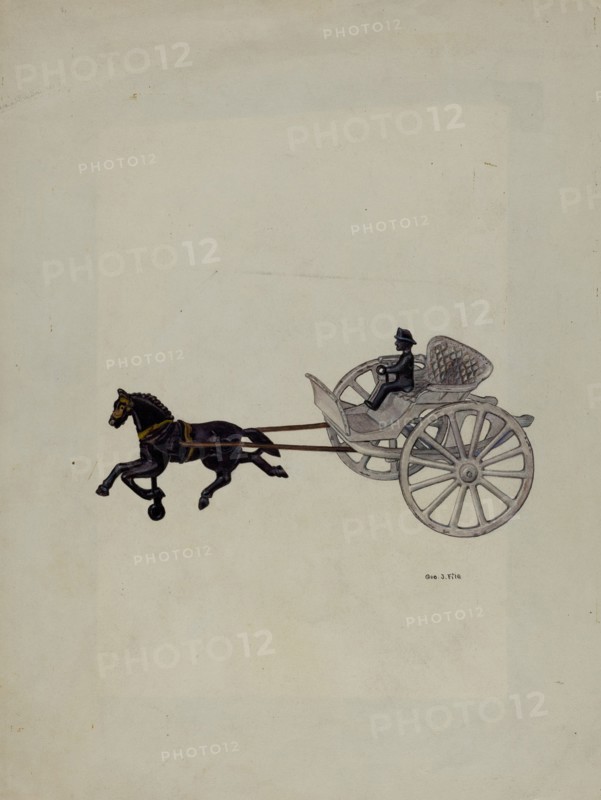 Trotter and Gig Iron Toy, c. 1939. Creator: George File.