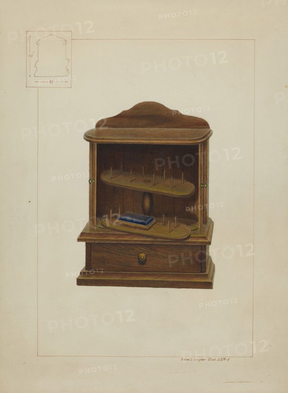 Walnut Spool Cabinet, c. 1938. Creator: Edward L Loper.