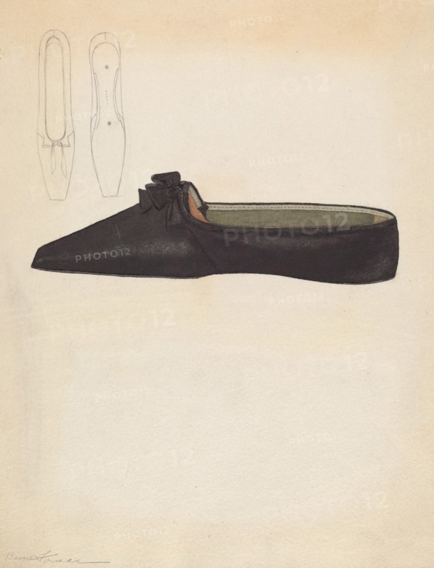 Woman's Slipper, c. 1937. Creator: Bessie Forman.