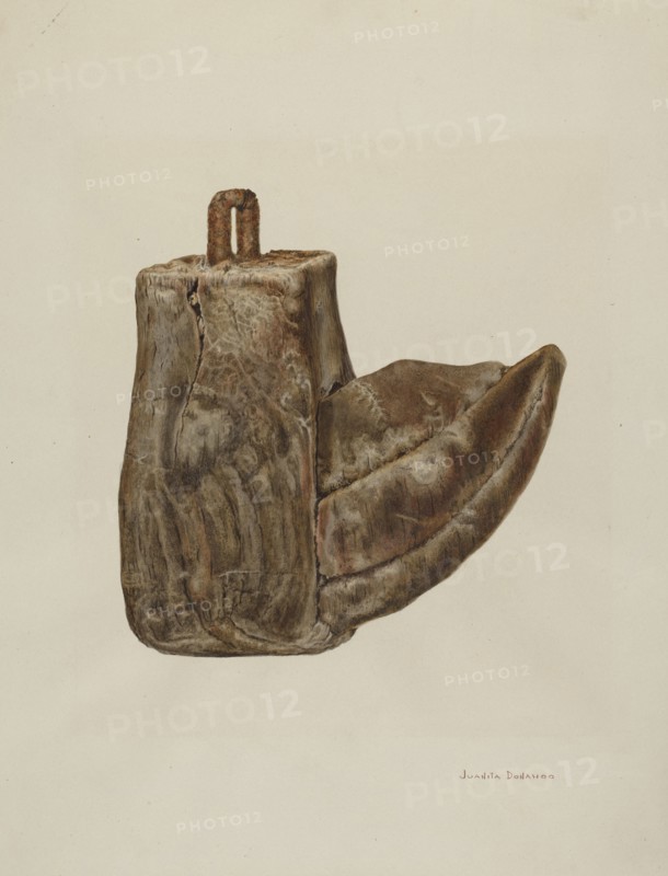 Wooden Stirrup, c. 1941. Creator: Juanita Donahoo.