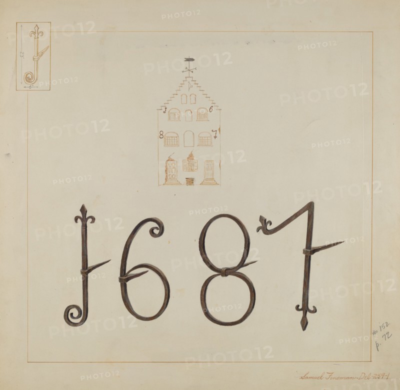 Wrought Iron Numerals, c. 1937. Creator: Samuel Fineman.