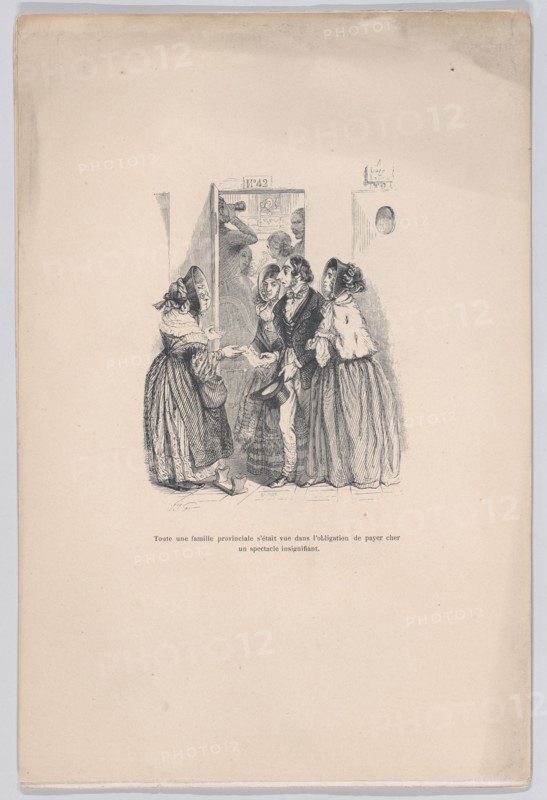 A provincial family was forced to pay a high price for an insignificant show. from the Lit..., 1843. Creator: Brugnot.