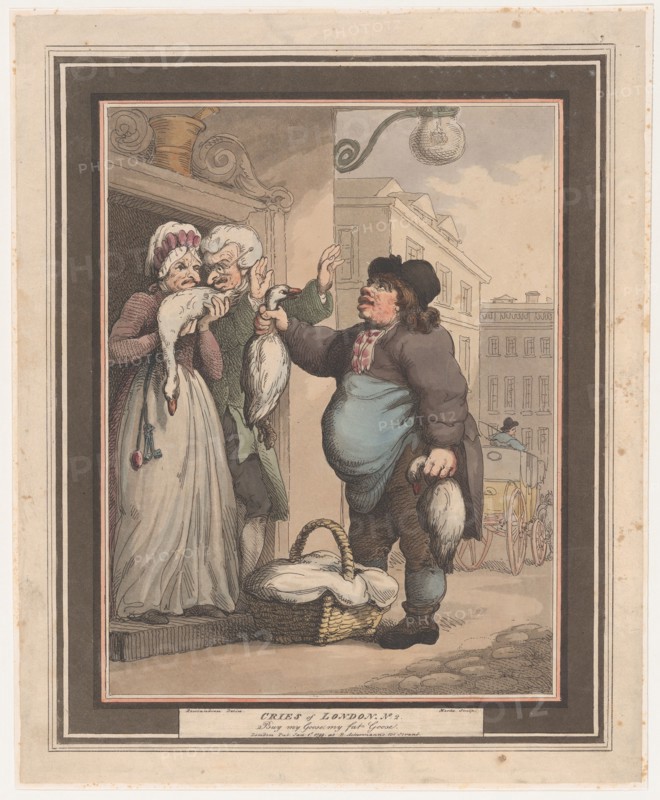 Cries of London, No. 2: Buy my Goose, my fat Goose, January 1, 1799. Creator: Henri Merke.