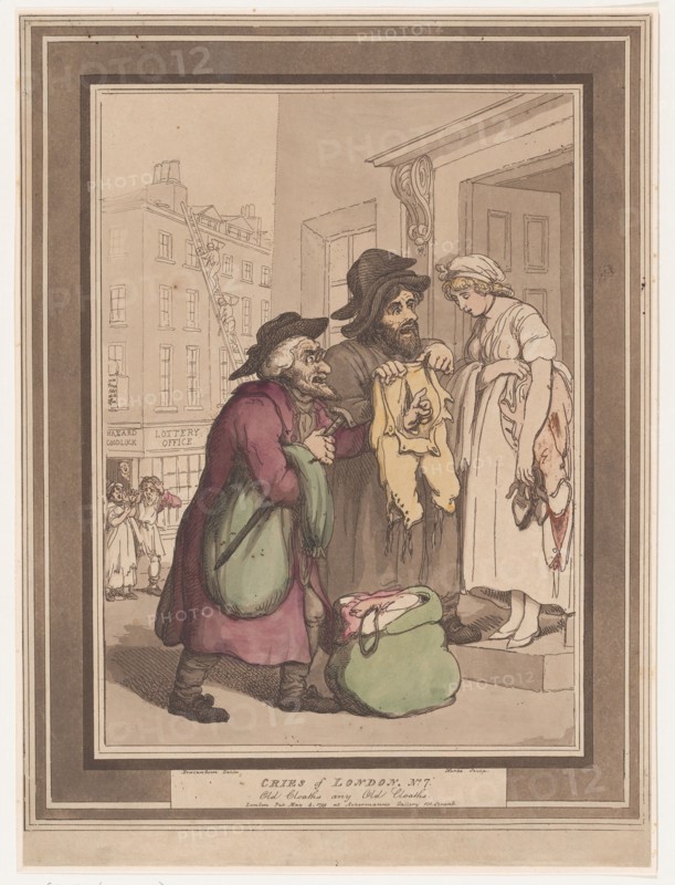 Cries of London, No. 7, Old Clothes, May 4, 1799. Creator: Henri Merke.