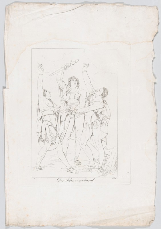 Der Schweizerbund (The Oath on the Rütli), 1806. Creator: Franz Hegi.