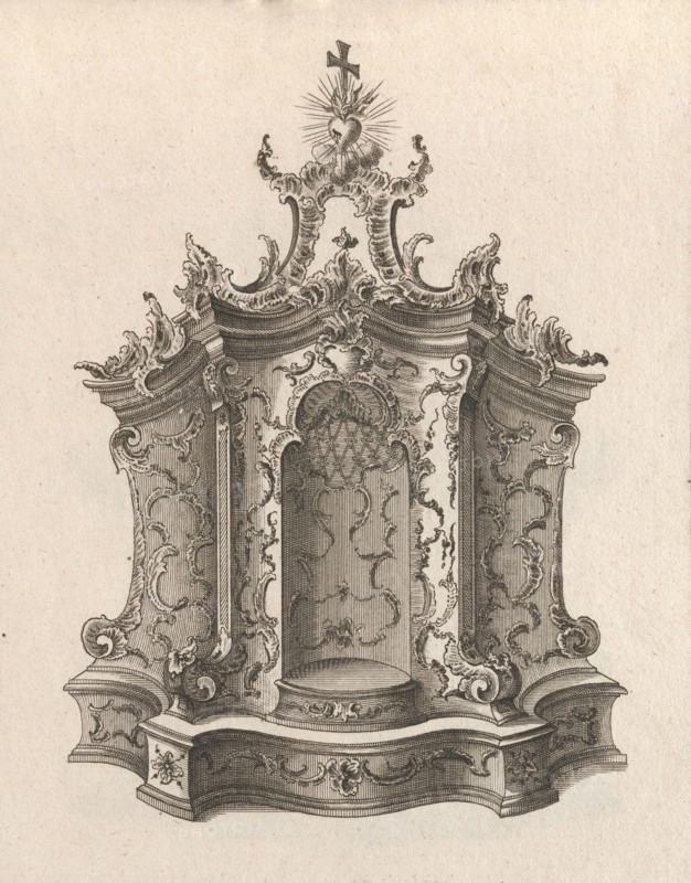 Design for a Tabernacle, Plate 1 from the series 'Tabernacle', Printed ca. 1750-56. Creator: Franz Xavier Habermann.