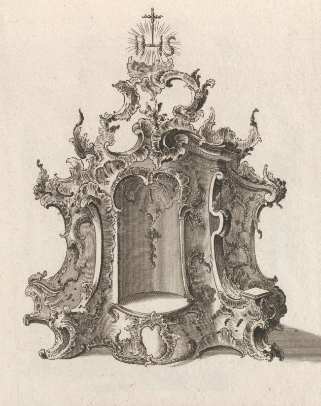 Design for a Tabernacle, Plate 4 from the series 'Tabernacle', Printed ca. 1750-56. Creator: Franz Xavier Habermann.