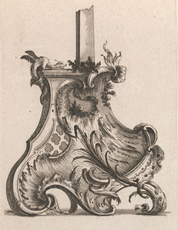 Design for the Base of a Crucifix, Plate 4 from: 'Neü inventierte Crucifix=..., Printed ca. 1750-56. Creator: Jacob Gottlieb Thelot.