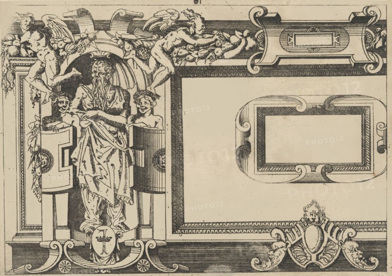 Designs for frames after the Galerie de François 1er at Fontainebleau, 1542-47., 1542-47. Creator: Jacques Androuet Du Cerceau.