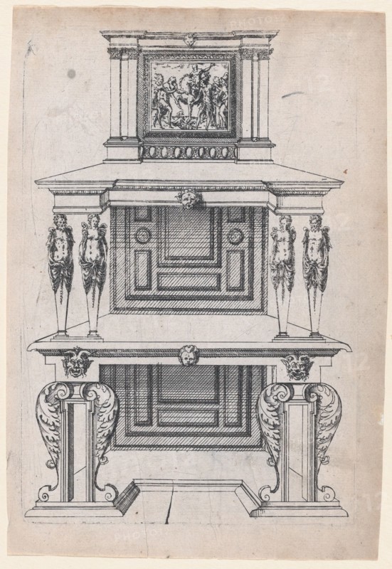 Furniture Design, 1565-70. Creator: Jacques Androuet Du Cerceau.
