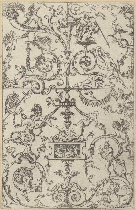 Grotesque Panel, 1550. Creator: Jacques Androuet Du Cerceau.