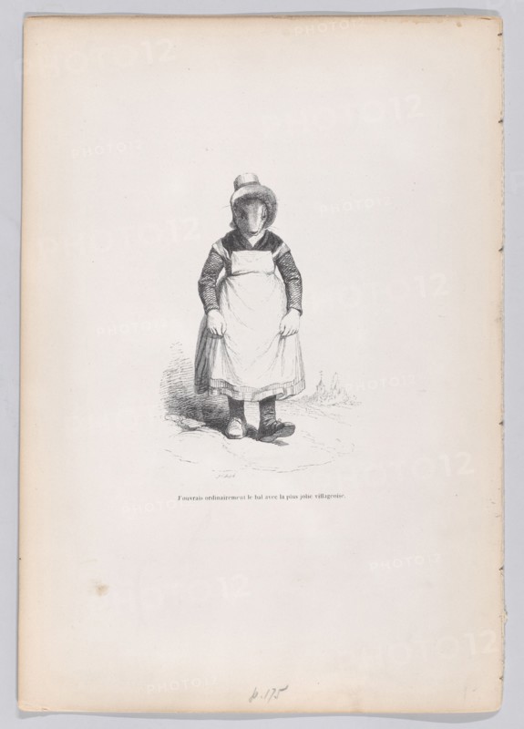 I ordinarily opened the ball with the prettiest villager from Scenes from the Priva..., ca. 1837-47. Creator: Joseph Hippolyte Jules Caque.
