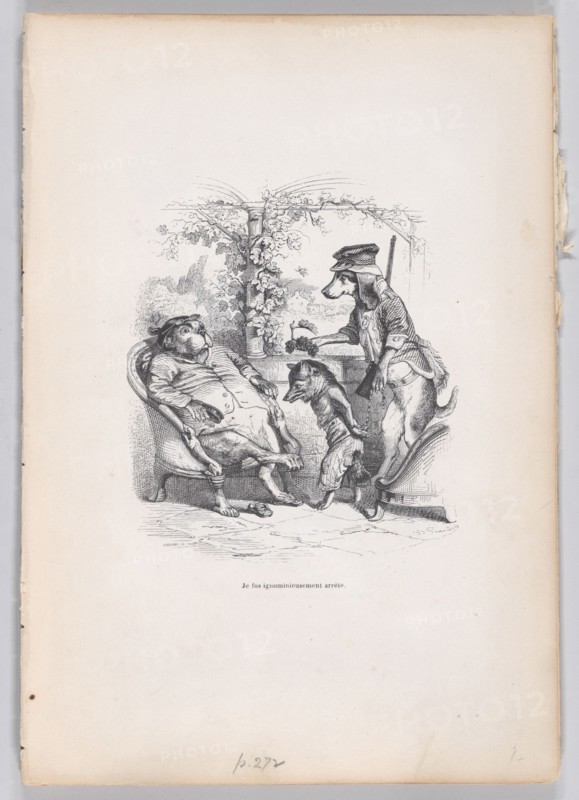 I was ignominiously arrested from Scenes from the Private and Public Life of Animal..., ca. 1837-47. Creator: Pierre Francois Godard.