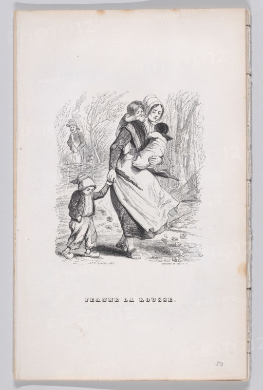Jeanne, the Redhead from The Complete Works of Béranger, 1836. Creator: Louis-Henri Brevière.