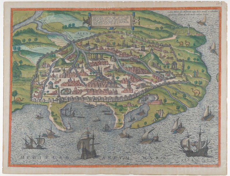 Map of Alexandria, 1575. Creators: Frans Hogenberg, Georg Braun.