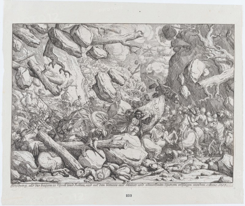 Maximilian Emanuel and the Bavarian Army in a Narrow Pass in theTyrol, early 18th century. Creator: Franz Joachim Beich.
