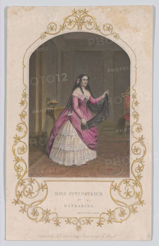 Miss Fitzpatrick as Katharina (Taming of the Shrew), 1851., 1851. Creator: George Greatbach.