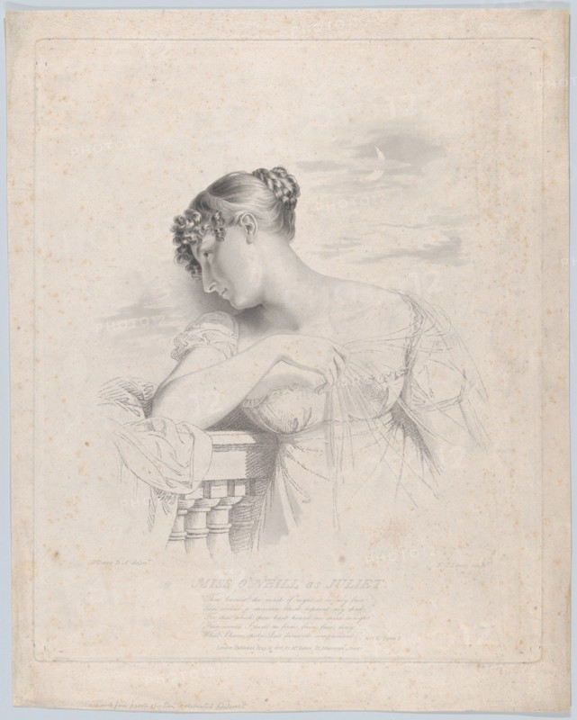 Miss O'Neill as Juliet, May 30, 1816. Creator: Frederick Christian Lewis.