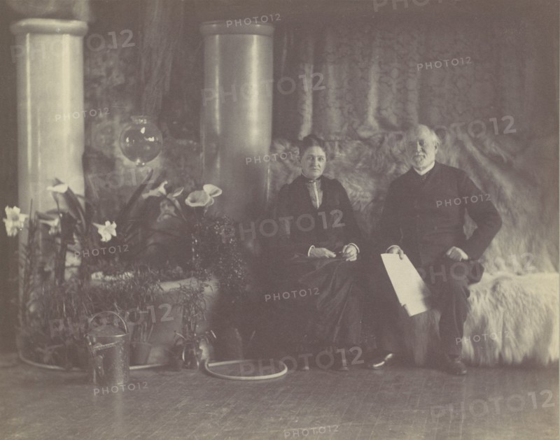 Mr. and Mrs. Charles L. Tiffany in Louis C. Tiffany's Studio, ca. 1890. Creator: George Collins Cox.
