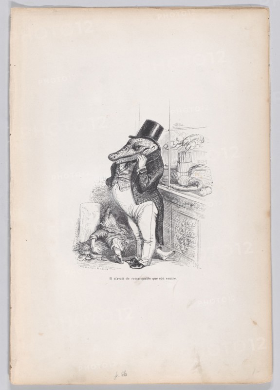 Only his belly was remarkable from Scenes from the Private and Public Life of Anima..., ca. 1837-47. Creator: Andrew Best Leloir.