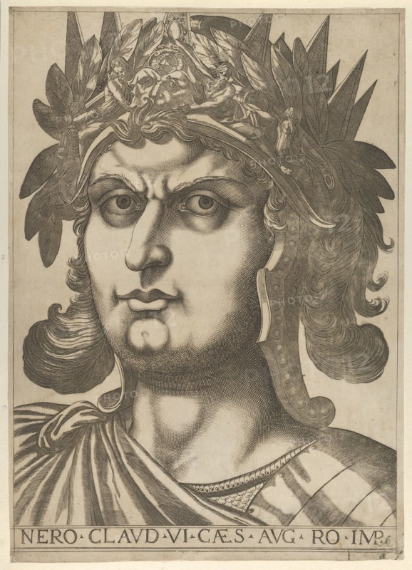 Plate 6: Nero with his head turned slightly to the right, from 'The Twelve Caesars', 1610-40. Creator: Anon.