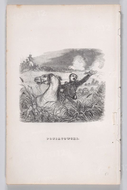 Poniatowski from The Complete Works of Béranger, 1836. Creator: Auguste Raffet.