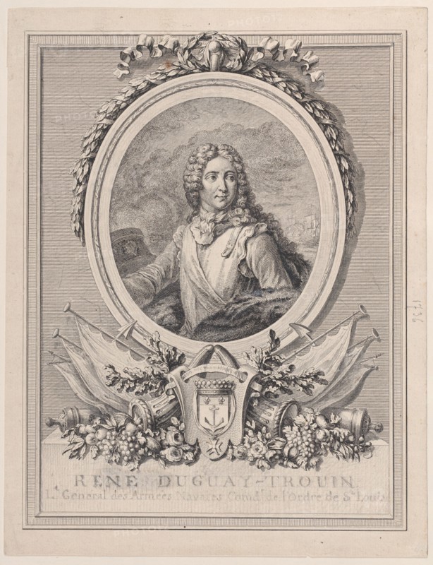 Portrait of René Duguay-Trouin, Lieutenant-General of the Naval Armies of the King, 1..., 1765-1807. Creator: François Nicolas Barthélemy Dequevauviller.
