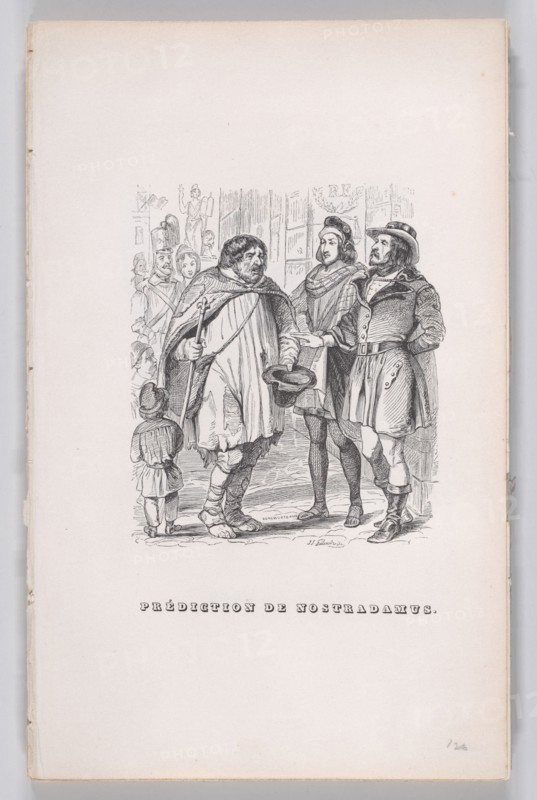 Prediction of Nostradamus from The Complete Works of Béranger, 1836. Creator: J Constantine Beneworth.