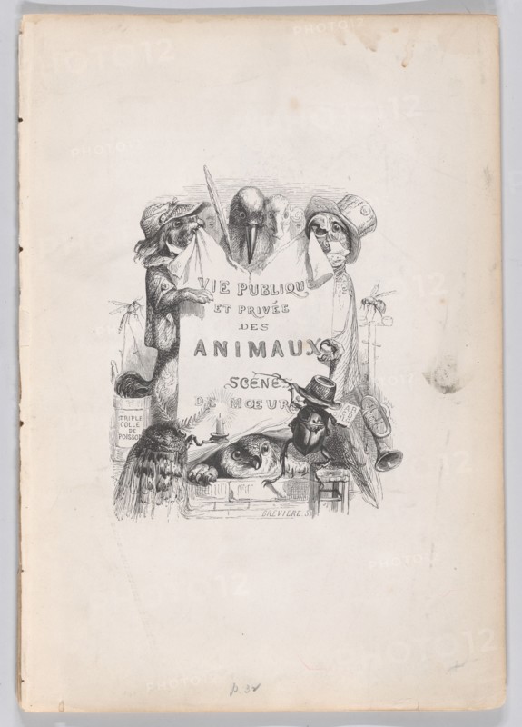 Private and Public Life of Animals; Scenes of Customs, ca. 1837-47. Creator: Louis-Henri Brevière.