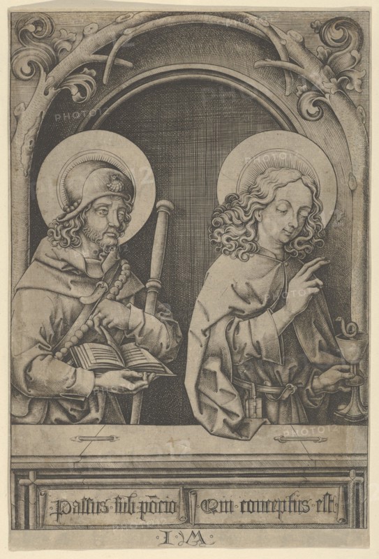 St. James the Greater and St. John, from The Apostles. Creator: Israhel van Meckenem.