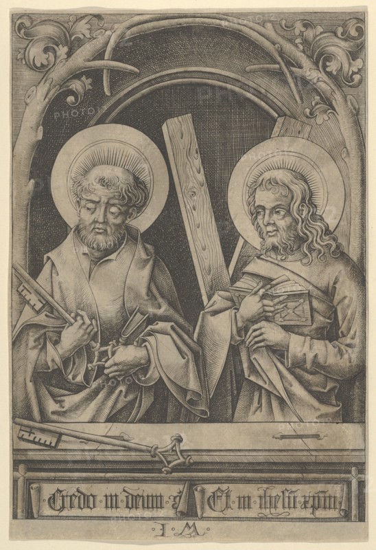 St. Peter and St. Andrew, from The Apostles. Creator: Israhel van Meckenem.