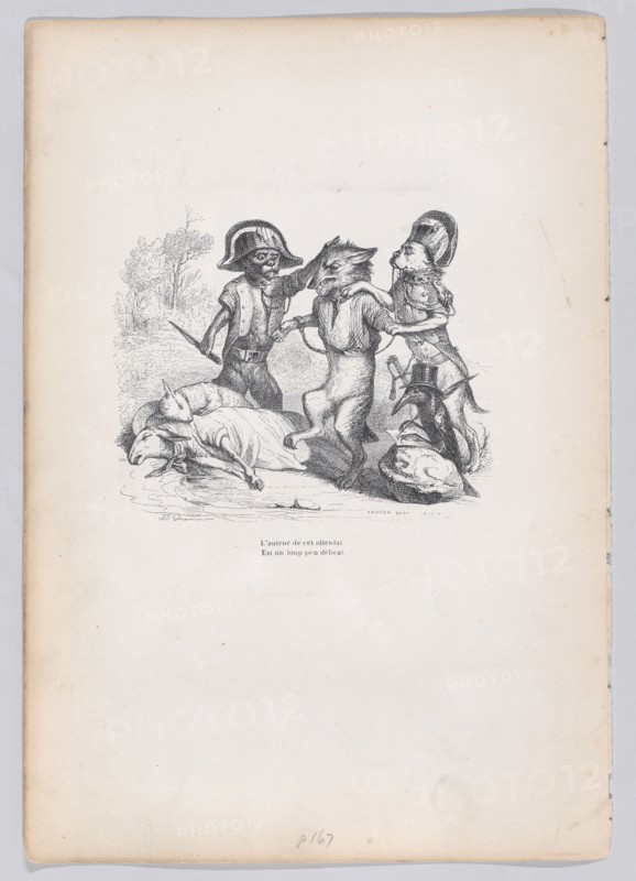 The author of this attack is a delicate little wolf from Scenes from the Private an..., ca. 1837-47. Creator: Andrew Best Leloir.