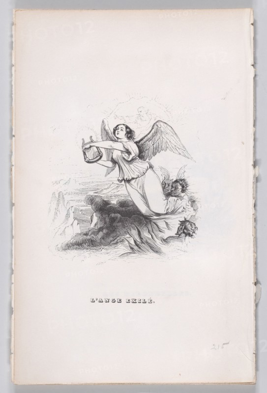 The Exiled Angel from The Complete Works of Béranger, 1836. Creator: Jean Ignace Isidore Gerard.