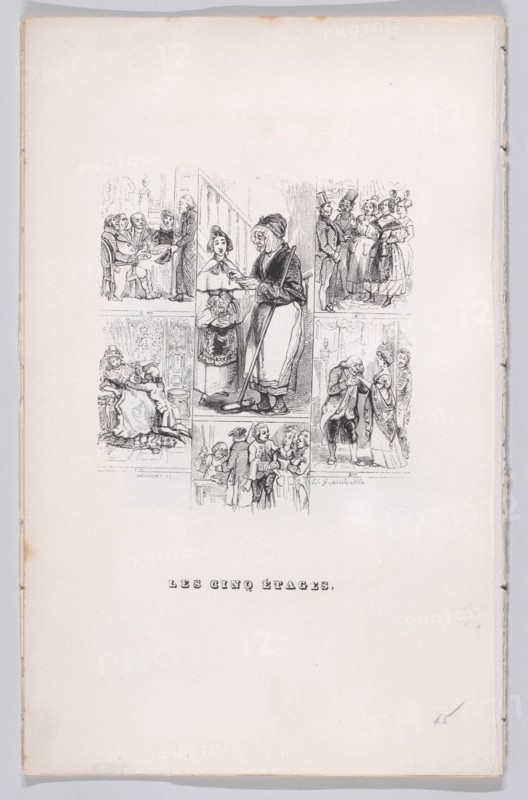 The Five Stages from The Complete Works of Béranger, 1836. Creator: Henry Isidore Chevauchet.