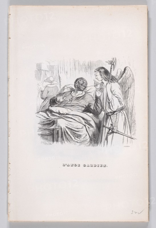 The Guardian Angel from The Complete Works of Béranger, 1836. Creator: Cherrier.