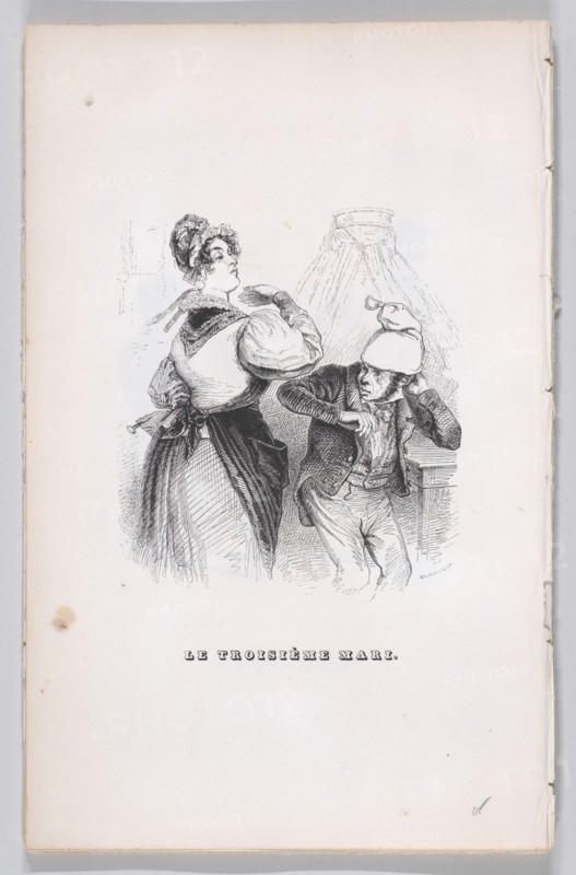 The Third Husband from The Complete Works of Béranger, 1836. Creator: Jean Ignace Isidore Gerard.