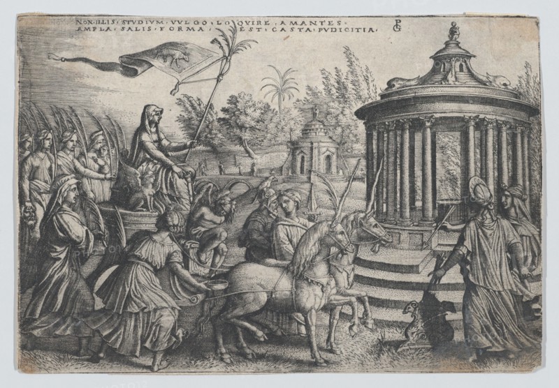 The Triumph of Chastity on Love, from the Triumphs of Petrarch. Creator: Georg Pencz.